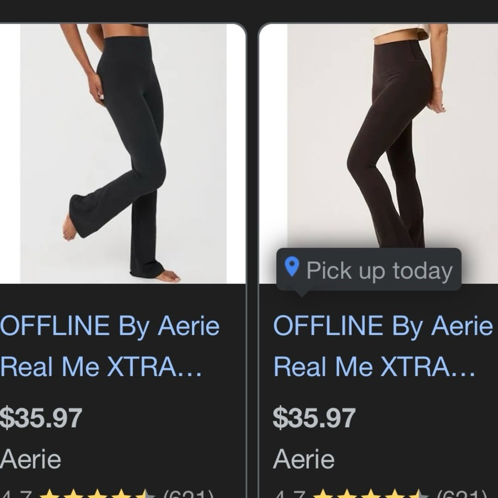2x Offline Aerie Black Bootcut Leggings NWT American Eagle